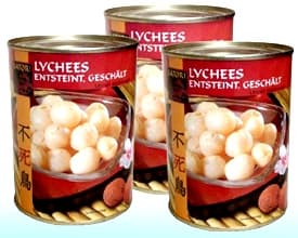 Canned Tropical Fruit Lychees in Light Heavy Syrup